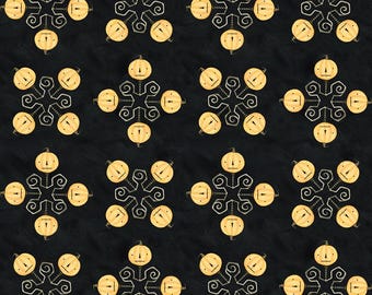 Riley Blake Designs Spooky Jacks Black by Teresa Kogut (C17576-BLACK) 1/2-YD increments