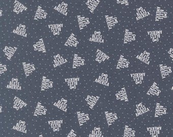 Moda Independence Day God Bless America Indigo by Sweetwater (55724 14) 1/2 Yard Increments