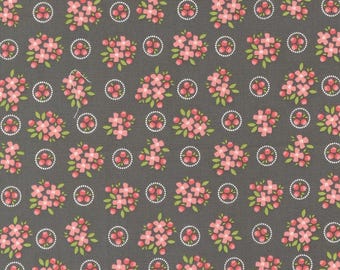 Moda Cali Co Ring Around Posie Slate (29191 24) 1/2-YD Increments*Corey Yoder*Cali Co Fabric*Small Floral Fabric*Cali Co Floral*Posies