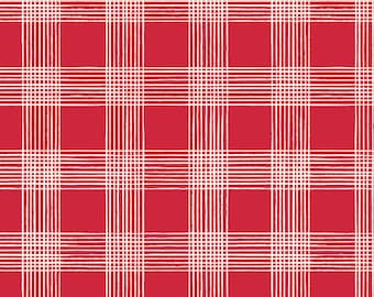 Riley Blake Designs Land of the Brave Plaid Red (C13143-RED) 1/2 Yard Increments