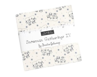 Moda Snowman Gatherings IV Charm Pack (49250PP) Snowman Gatherings IV Charm Pack*Snowman Gatherings*Winter Blue Fabric*Snowman Precuts*