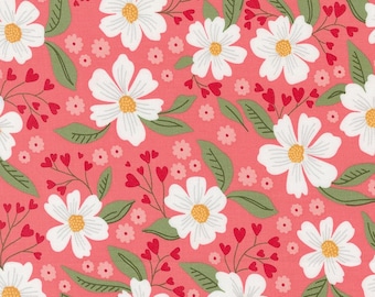 Moda Love Blooms Love in Bloom Lipstick (5220 13) 1/2-YD Increments*Lella Boutique*Valentine Floral Fabric*Valentine Fabrics*Love Blooms*