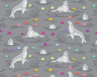 Free Spirit Tula Pink True Colors Graywork Seal the Deal Shadow (PWTP259.SHADOW) 1/2-YD Increments