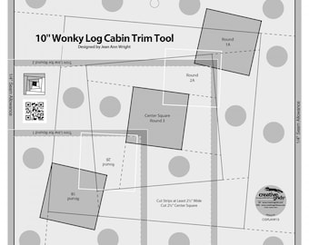 Creative Grids 10 Inch Wonky Log Cabin Ruler