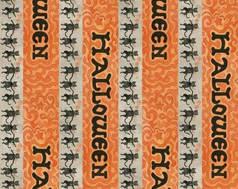 Riley Blake Designs Spooky Halloween Stripe Gray by Teresa Kogut (C17574-GRAY) 1/2-YD increments