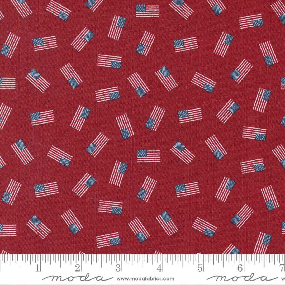 Moda Stateside Flag Apple Red by Sweetwater (55612 14) 1/2 Yard ...