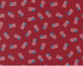 Moda Stateside Flag Apple Red by Sweetwater (55612 14) 1/2 Yard Increments