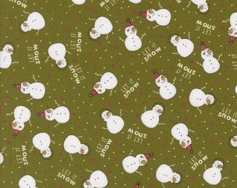 Moda Emmitt and Ivy The Snow Kids Pine (55691 13) 1/2-YD Increments