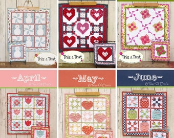 A Year of Minis Quilt Pattern by This & That*Mini Quilt of the Month*Monthly Mini Quilts*Mini Quilt Patterns*Seasonal Mini Quilt Patterns*