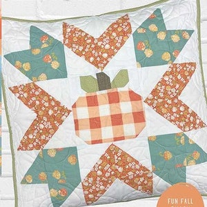 Pumpkin Barn Star Pillow Pattern by The Tipsy Needle*Pillow*Pillow Pattern*Quilted Pillow Pattern*Scrappy Pillow Pattern*Pieced Pillow