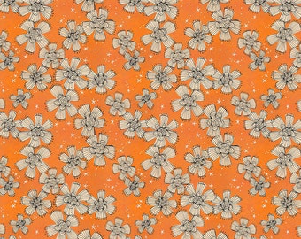 Free Spirit Spirit of Halloween Nocturnal Bloom Orange (PWCD004.XORANGE) 1/2 yard Increments