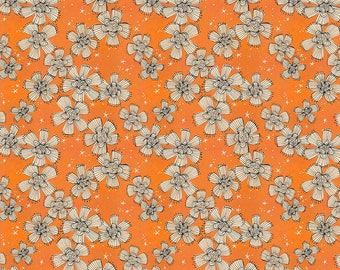 Free Spirit Spirit of Halloween Nocturnal Bloom Orange (PWCD004.XORANGE) 1/2 yard Increments