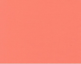 Moda Bella Solids Coral (9900 147) 1/2 Yard Increments*Pink Solid*Pink Fabric*Basic Pink Cotton*Coral Bella Solid*Moda Solid*Coral Pink*