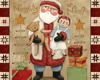 Riley Blake Designs Naughty or Nice Panel (C16267-PANEL) 1-Yard Increments