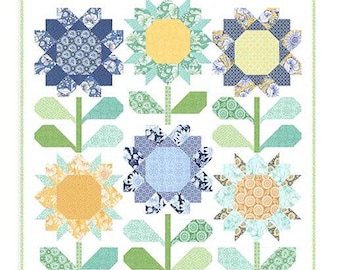 Bloom Quilt Pattern by Kate Spain*Flower Quilt*Sunflower Pattern*Sunflower Quilt Pattern*Fall Quilt*Kate Spain Pattern*Scrappy Quilt*