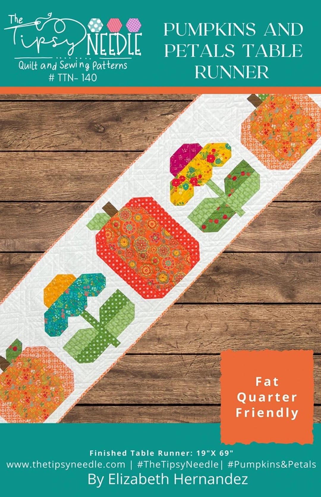 Pumpkin and Petal Table Runner Pattern by the Tipsy Needle - Etsy