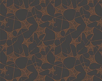 Art Gallery Fabrics Sweet 'n Spookier Web of Scares Caramel (SNS13030) 1/2 Yard Increments