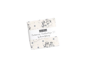 Moda Snowman Gatherings IV Mini Charm Pack (49250MC) Snowman Gatherings IV Charm Pack*Snowman Gatherings*Winter Blue Fabric*Snowman Precuts*