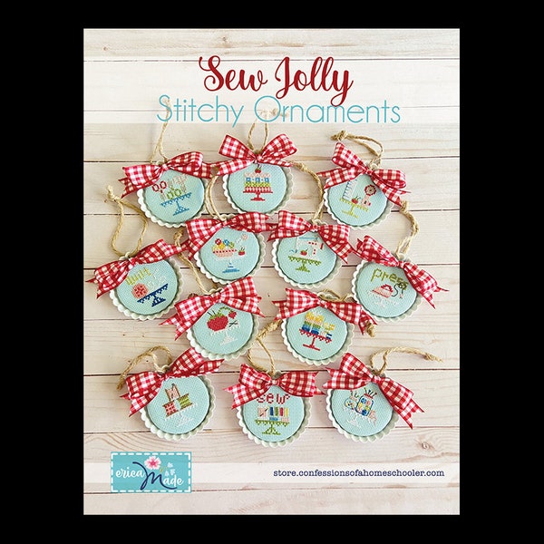 Sew Jolly Stitchy Ornaments Pattern Book*X Stitch Ornaments*Christmas Ornaments*Christmas Pattern*Ornaments*Stitched Christmas Ornaments