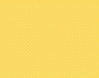 White Swiss Dot on Yellow (C670-60 YELLOW)