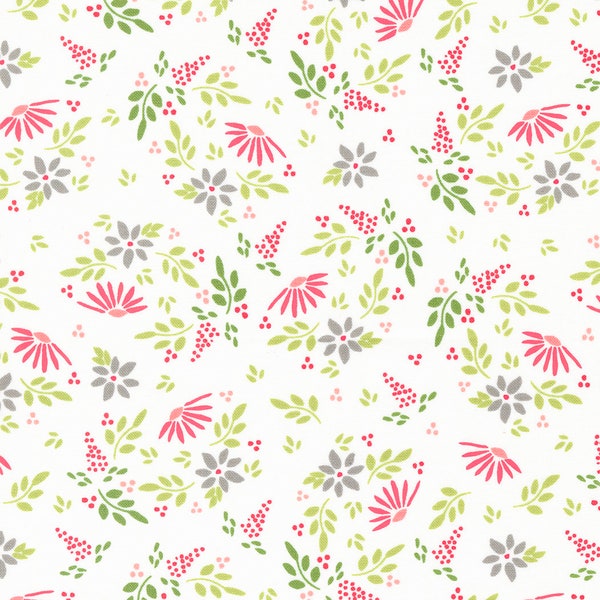 Moda Favorite Things Snow Amaryllis (37650 11) 1/2-YD Increments*Holiday Floral*Christmas Floral*Favorite Things Floral*Amaryllis Floral*