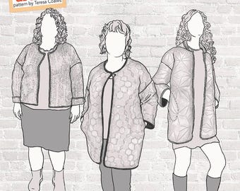 Elemental Coat Sewing Pattern from Crinkle Dreams*Quilted Jacket Pattern*Quilted Jacket*Quilt Jacket*Quilter's Jacket*Jaket Pattern*
