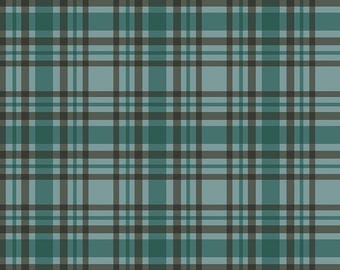Riley Blake Designs Let's Get Lost in the Woods Plaid Teal (C15123-TEAL) 1/2-YD Increments*Cabin*Plaid*Wilderness Plaid*Cabin Plaid