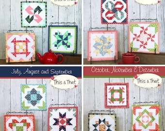 Bitty Barn Blocks Quilt Pattern by This & That*Mini Quilt of the Month*Monthly Mini Quilts*Mini Quilt Patterns*Seasonal Mini Quilt Patterns*