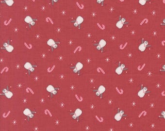 Moda A Very Sweet Christmas Penguin Party Poinsettia (3062 12) 1/2-YD Increments