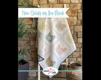 New Chicks on The Block by Erica Made Quilt Pattern*Chicken Quilt Pattern*Chicken Quilt*Chickens*Quilted Chickens*Farm Quilt*Chicken Pattern