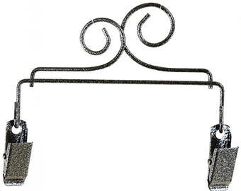 Double Scroll Hanger With Clips Charcoal from Ackfeld Manufacturing*Mini Quilt Hanger*Quilt Hanger*Quilt Hanger*Quilt Hanger*Mini Hanger