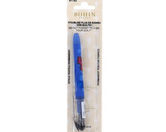 Bohin Permanent Black Textile Pen for Fabric quilting 