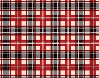 Riley Blake Designs Christmas Memories Plaid Red (C8698-RED) 1/2 Yard Increments