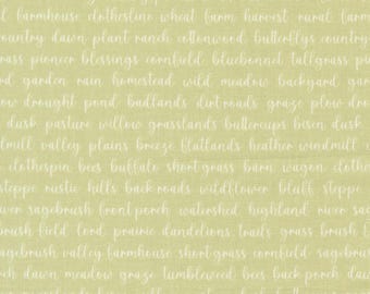Moda Pastel Prairie Words Pear (31784 14) 1/2-YD Increments