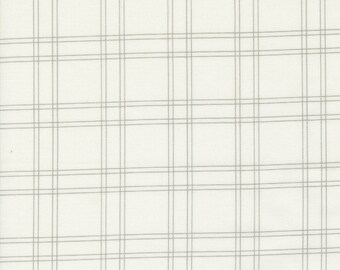 Moda Shoreline Plaid Cream Gray (55302 21) 1/2-YD Increments*Shoreline*Summer Plaid*Moda Shoreline*Plaid Fabric*Camille Roskelley*Gray*
