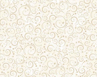 3/4-YD Bolt End Henry Glass Nordic Holiday Village Mini Swirls Cream (3609-44)