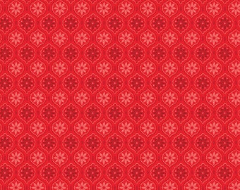 Riley Blake Designs Snowed In Medallion Red (C10813-RED) 1/2 Yard Increments