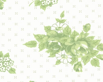 Moda Lighthearted Rosy Cream Green (55290 32) 1/2 Yard Increments