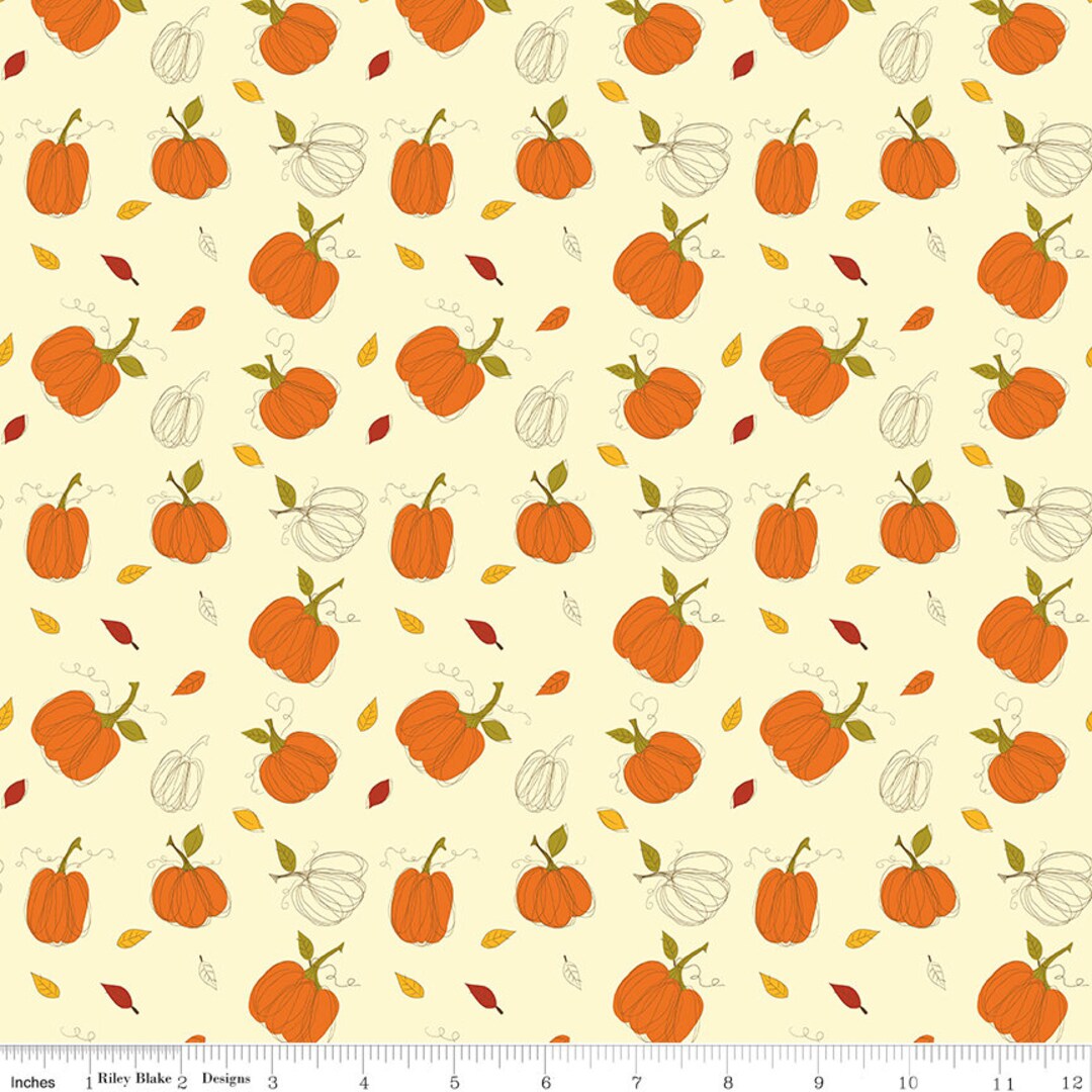 Riley Blake Designs Adel in Autumn Pumpkins Cream*c10821-cream*1/2 Yard ...
