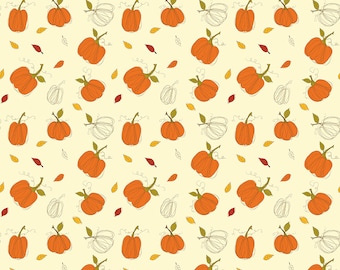 Riley Blake Designs Adel in Autumn Pumpkins Cream (C10821-CREAM) 1/2 Yard Increments