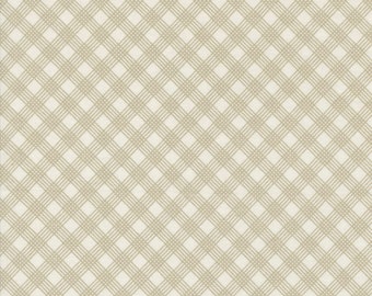 Moda Snowman Gatherings IV Window Pane Snow Taupe (49254 18) 1/2-YD Increments*Snowman Gatherings*Winter Blue Fabric*Winter Plaid*Check*