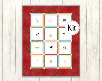 Duck Duck Moo Quilt Kit*Animal Crackers Quilt Kit*Canvas Panel Quilt Kit*Baby Quilt*Baby Animal Quilt*Animal Crackers Panel Quilt*Animal Kit