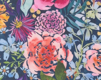 Moda Soulstice Midsummer Bloom Navy (39860 12) by Create Joy Project- 1/2-YD Increments
