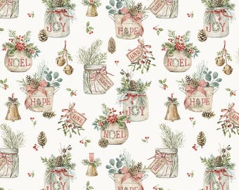 Riley Blake Designs Holiday Spirit Main Cream by Lisa Audit (CD17460-CREAM) 1/2-YD Increments