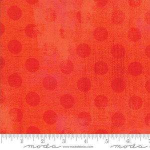 Moda Grunge Hits The Spot Tangerine*30149 19*1/2 Yard Increments*Orange Dot*Tone on Tone Dot*Tonal Dot*Orange Polka Dot*Orange Grunge Dot*