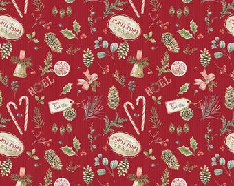 Riley Blake Designs Holiday Spirit Christmas Toss Red by Lisa Audit (CD17461-RED) 1/2-YD Increments