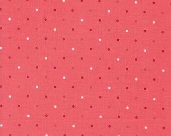Moda Magic Dot Raspberry (5230 33) 1/2 Yard Increments*White Dot on Red*Small Dot Fabric*Pin Dots*Pin Dots*Magic Dot*Lella Boutique*Pink Dot
