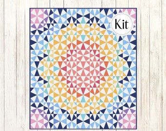 Mai Tai Quilt Kit Featuring Rainbow Sherbet by Sarah Thomas of Sariditty for Moda (CCK 10091) Rainbow Sherbet Quilt Kit*Bright Pastel Quilt*