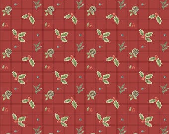 Riley Blake Designs Holiday Spirit Holly Red by Lisa Audit (CD17462-RED) 1/2-YD Increments