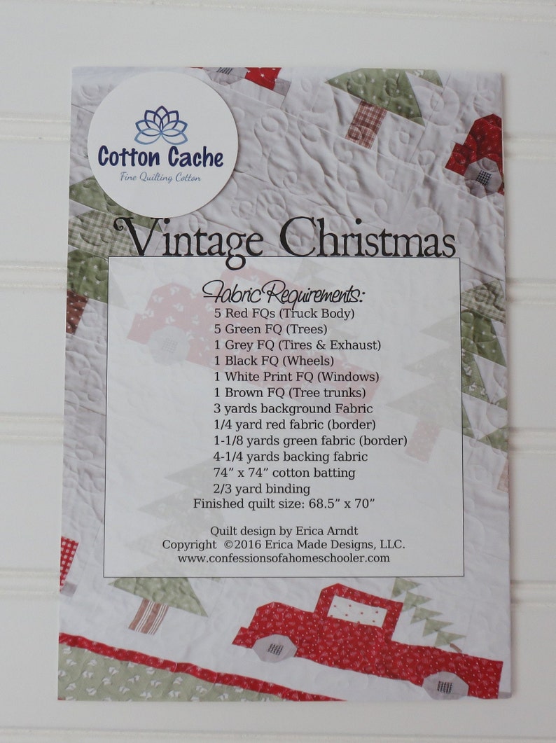 Vintage Christmas Quilt Pattern Vintage Christmas Truck Quilt Christmas Truck Erica Made Christmas QuiltTree Quilt Christmas Tree image 4